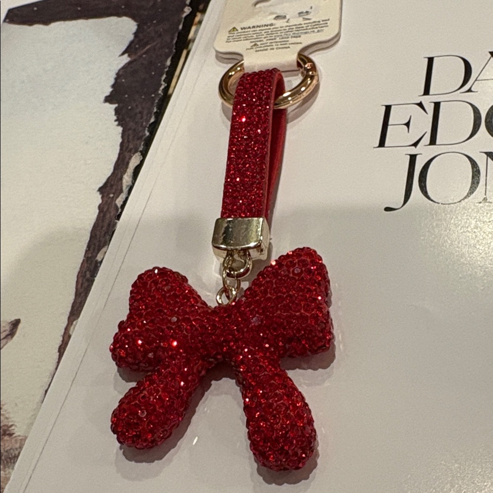 ❤️ Red Rhinestone Bow Keychain - Picture 7 of 8